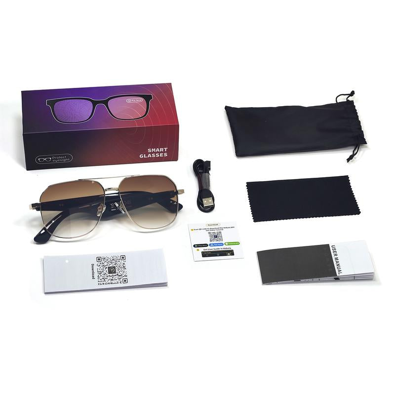 2025 Smart Glasses, Gradient Sunglasses for Men＆Women, Wireless Bluetooth Eyewear, HD Calls/Uv Protection/Wake-Up Voice/Listening to Music, Mother's Day and Father's Day