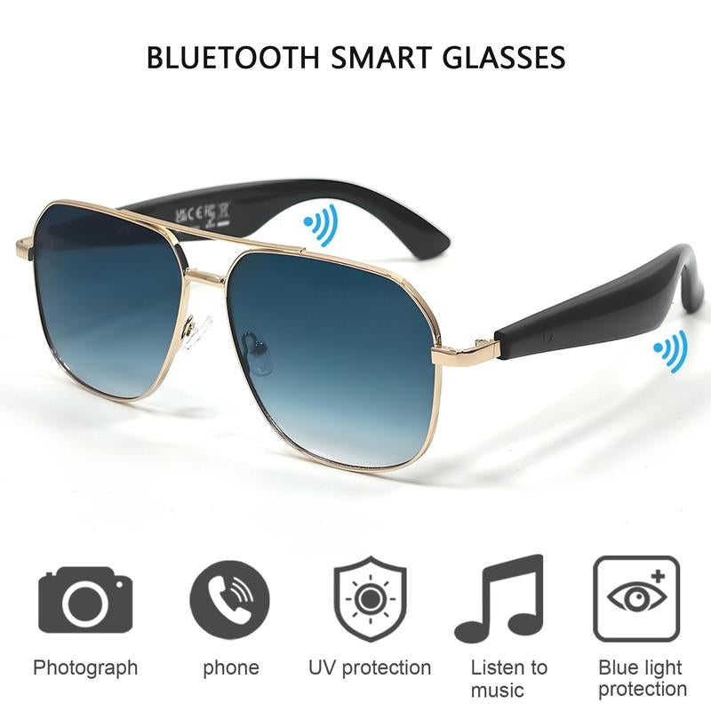 2025 Smart Glasses, Gradient Sunglasses for Men＆Women, Wireless Bluetooth Eyewear, HD Calls/Uv Protection/Wake-Up Voice/Listening to Music, Mother's Day and Father's Day