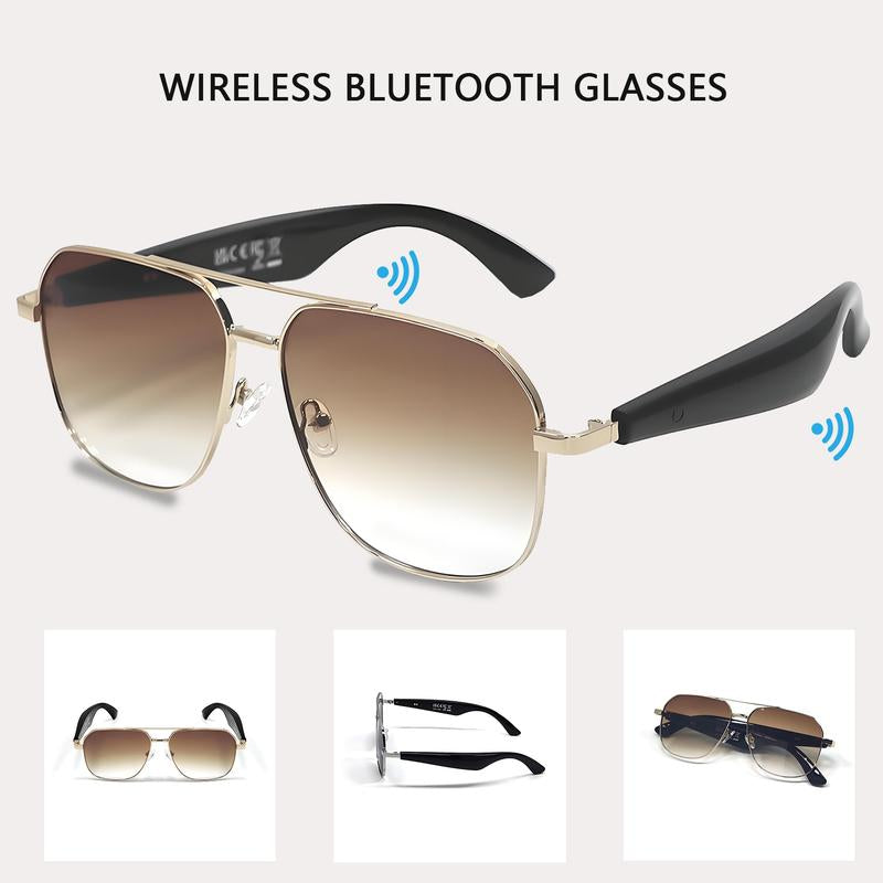 2025 Smart Glasses, Gradient Sunglasses for Men＆Women, Wireless Bluetooth Eyewear, HD Calls/Uv Protection/Wake-Up Voice/Listening to Music, Mother's Day and Father's Day