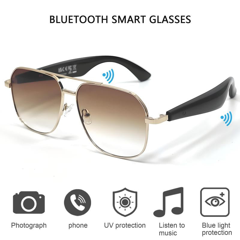 2025 Smart Glasses, Gradient Sunglasses for Men＆Women, Wireless Bluetooth Eyewear, HD Calls/Uv Protection/Wake-Up Voice/Listening to Music, Mother's Day and Father's Day